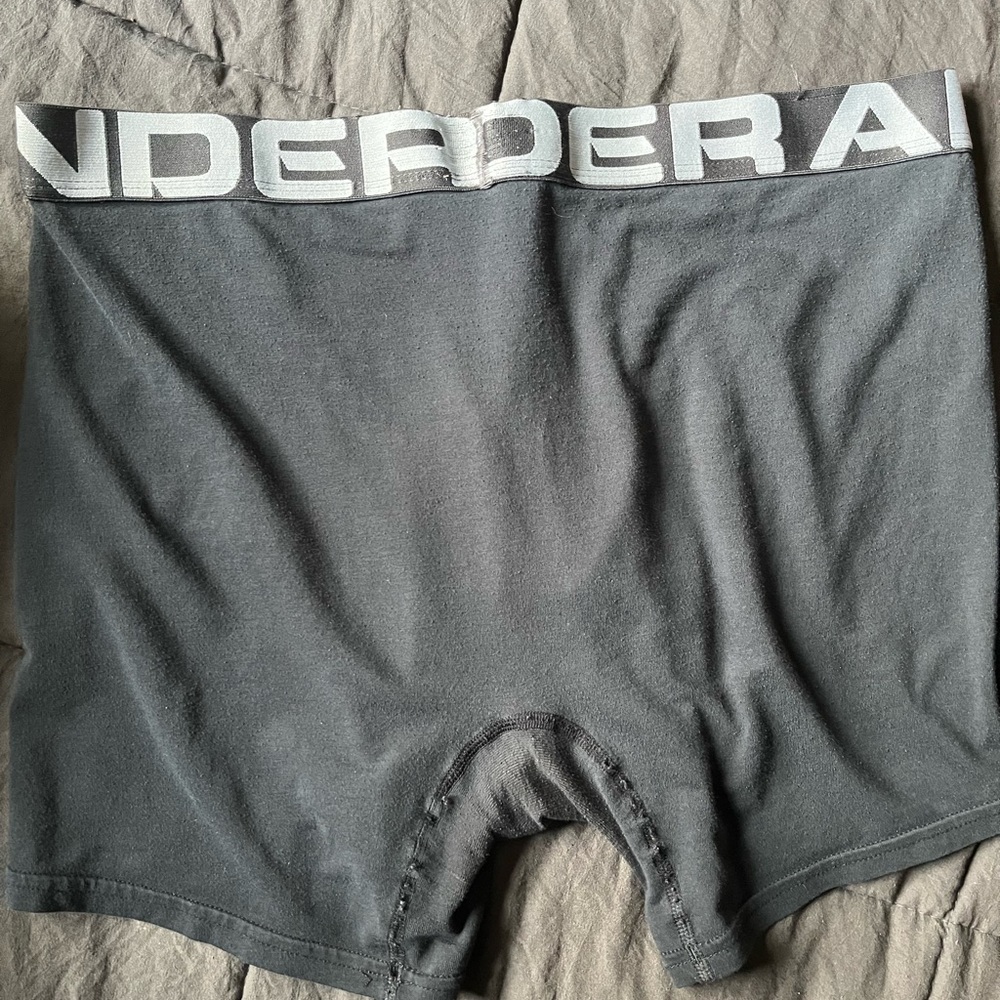 Men’s black under armour boxer in L. Please check my profile for inquiries